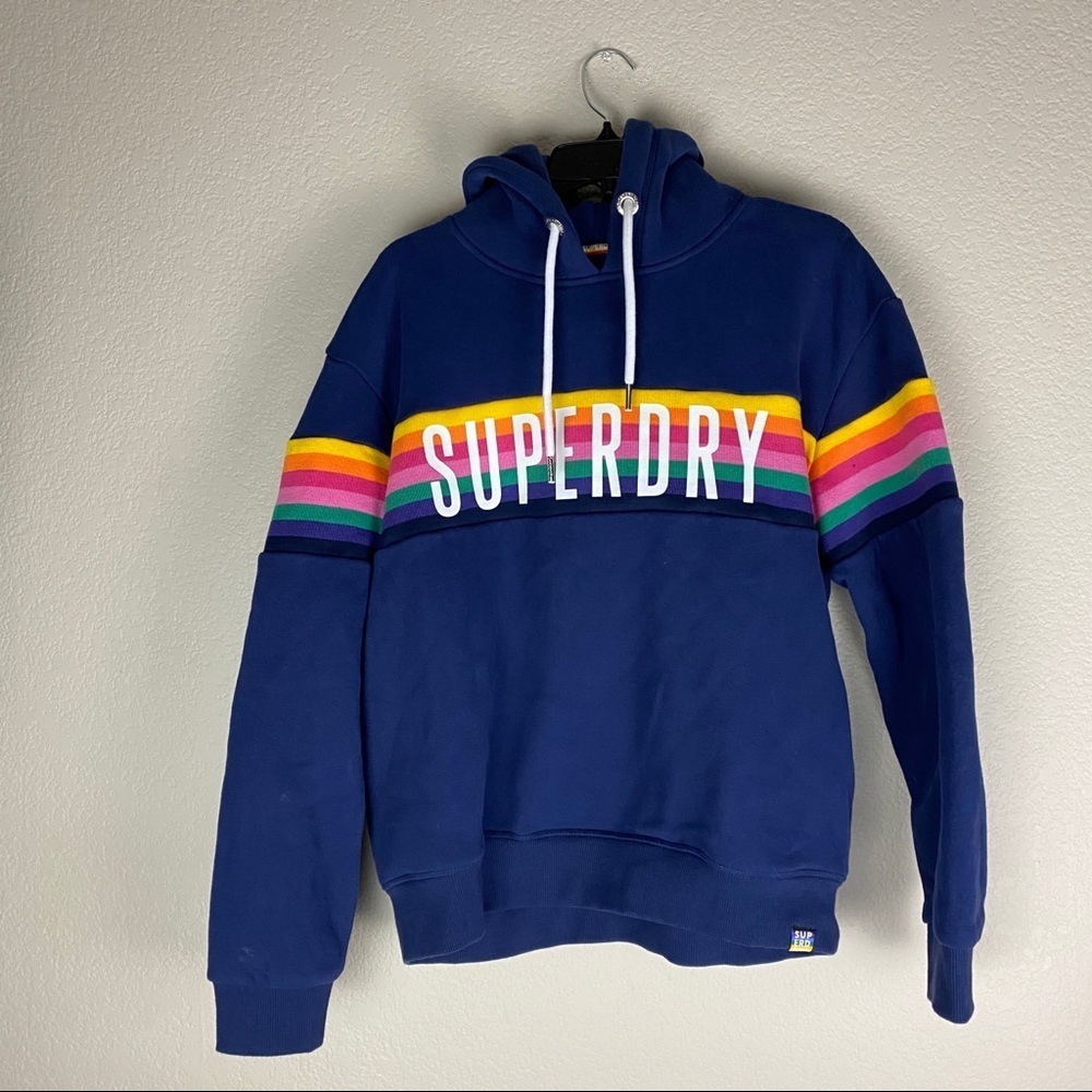 Superdry Vintage Rainbow Hoodie Jacket Size 8
